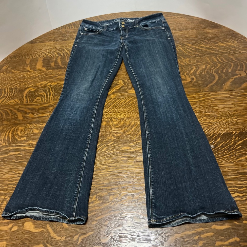 American Eagle Artist Jeans Womens 8 Blue Stretch Flare Dark Wash